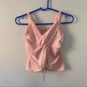 Vintage pink bow tie tank top